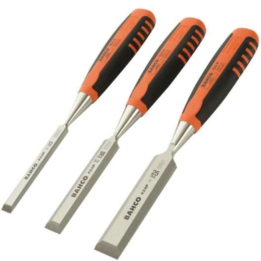 Bahco 424P-S3-EUR 3 Piece Bevel Edge Split Proof Wood Chisel Set