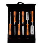 Bahco 424P-S6-PP 6 Piece ERGO Precision Chisel Set In Wallet 6-32mm
