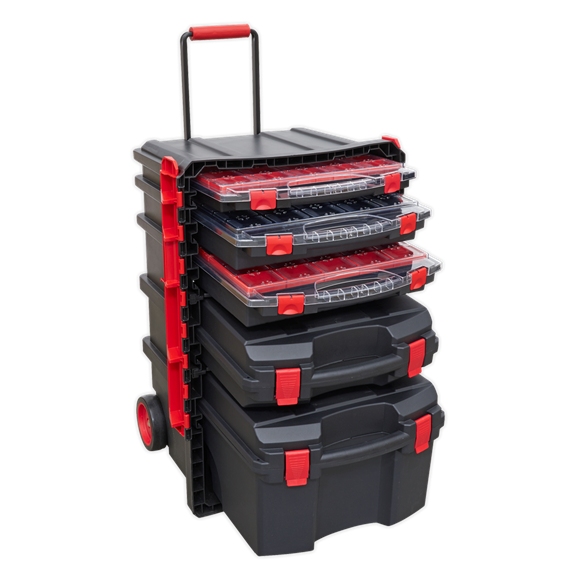 Sealey Tools AP860 Professional Tool Box Trolley with 5 Tool Storage Cases  – Stack