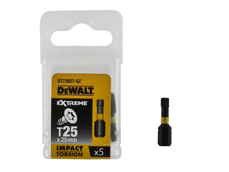 Dewalt DT7382T 25mm Impact Torsion Screwdriver Bits T25 x5 