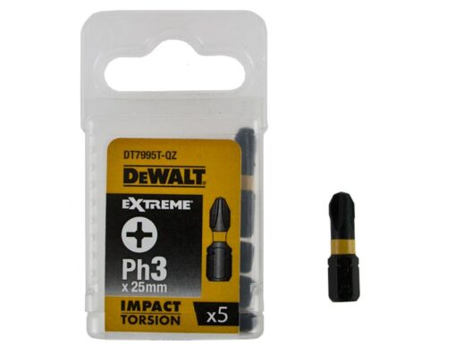 Dewalt DT7995T 25mm Impact Torsion Screwdriver Bits PH3 (x5)