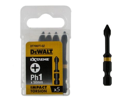 Dewalt DT7997T 50mm Impact Torsion Screwdriver Bits PH1 (x5)