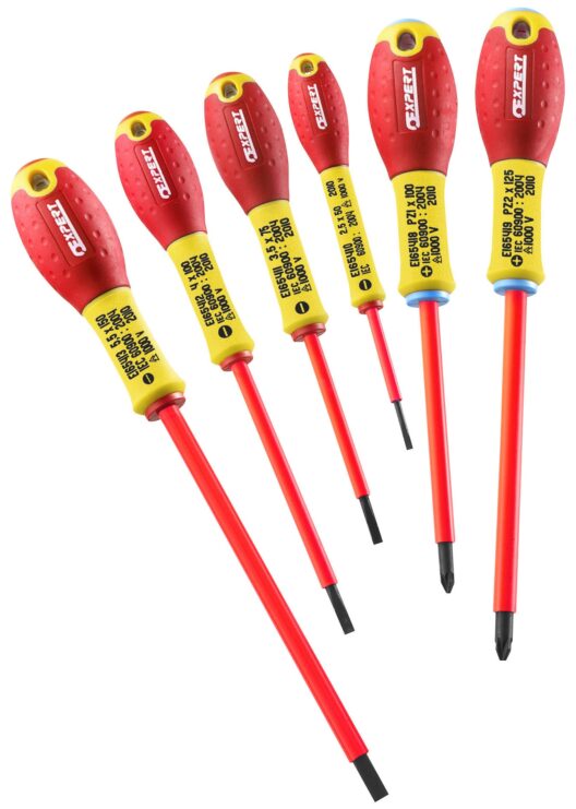 Expert by Facom E160911 6 Pce VDE Insulated Screwdriver Set -Slot/Pozi