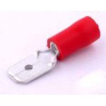 6.3mm MALE SPADE ELECTRICAL TERMINALS, RED