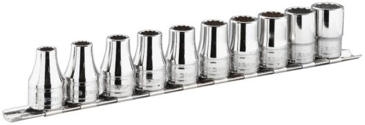 Facom R.40U-12PT 11 Piece 1/4" Drive Imperial Bi-Hexagon (12 Point) Socket Set 3/16"-9/16"AF