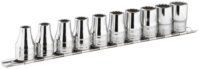 Facom R.40U-12PT 11 Piece 1/4" Drive Imperial Bi-Hexagon (12 Point) Socket Set 3/16"-9/16"AF