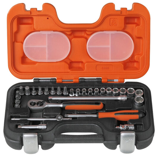 Bahco S290 1/4" Drive 29 Piece 6 Point Socket & Bit Set 4-13mm