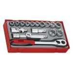 Teng TT1218-6 1/2" Drive 12 Point Metric Socket & Accessory Set in Tool Box Module Tray