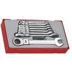 Teng TT6508RF Flexible Ratcheting Combination Spanner Set In Tool Box Tray