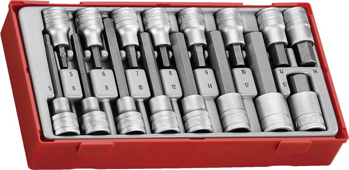 Teng TTHEX16 16 Piece 1/2″ Drive Hexagon Bit Socket Set In Tool Box Module Tray PrimeTools