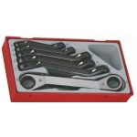 Teng TTRORS Ratcheting Offset Ring Spanner Set In Tool Box Tray