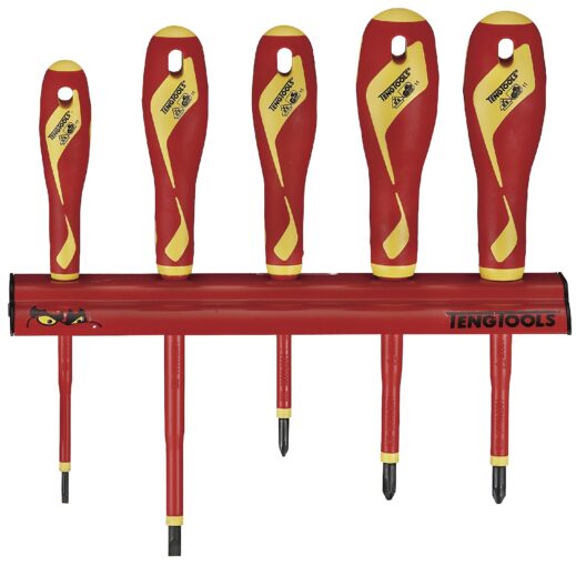 Teng WRMDV05N 5 Piece 1000V VDE Insulated Screwdriver Set - Slotted, Phillips & Pozi
