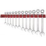 Teng WRSP12RS 12 Piece Ratcheting Combination Spanner Set On Wall Rack 8-19mm