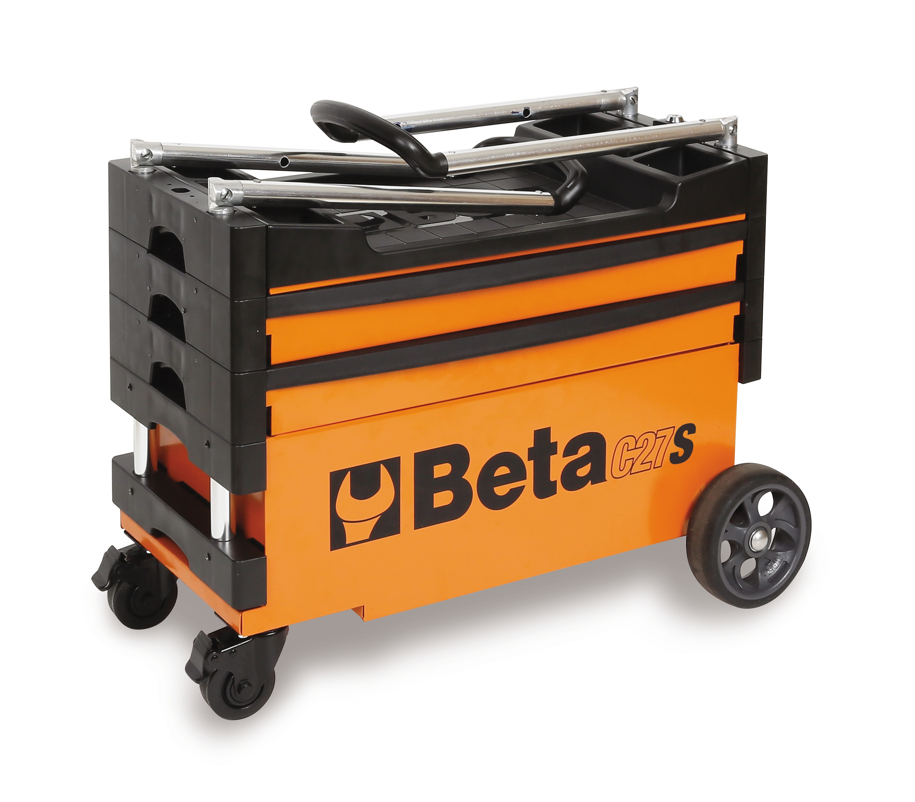 Beta C27S Folding Portable Collapsable Tool Trolley With Drawers Grey 
