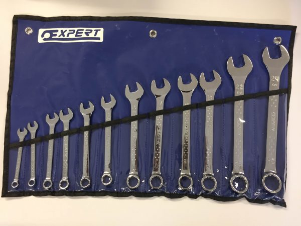 Expert E110327 Set of 12 Combination Spanners In Roll-Up Pouch 