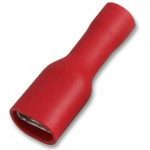 4.8mm FULLY INSULATED FEMALE SPADE ELECTRICAL TERMINALS, RED.