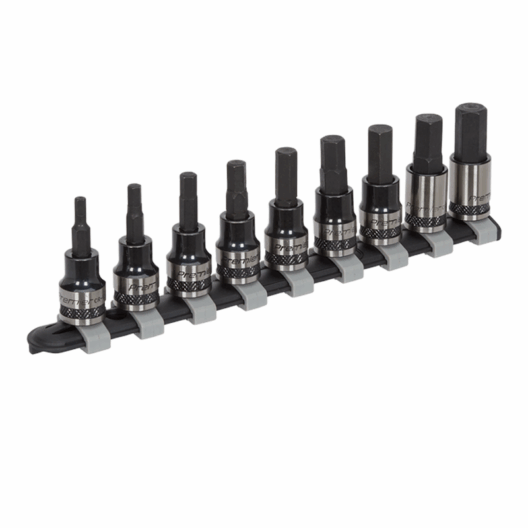 Sealey AK7986 9 Piece 3/8" Drive Hexagon Bit Socket Set 4-12mm