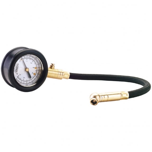 Draper 69924 Tyre Pressure Gauge with Flexible Hose & Air Release