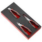Facom MODM.CPEA0 3 Piece Combination, Long and Side Cutting (Snips) Plier Set Supplied in Foam Module Tray