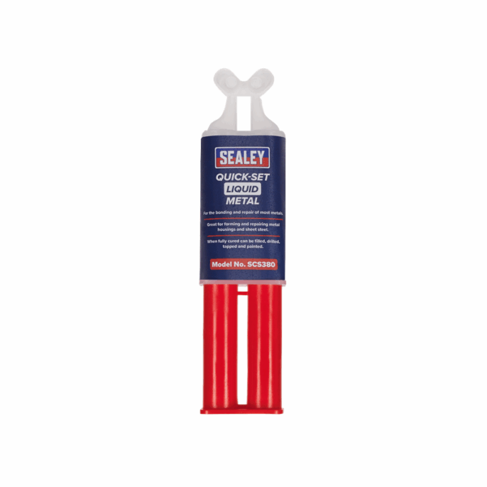 Sealey SCS380 25ml Quick Set Liquid Metal Repair Syringe. Repairing Bond Glue Adhesive