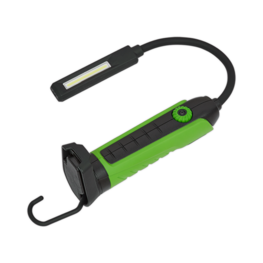 Sealey LEDFLEXG Flexi Rechargeable Green Inspection Lamp Li-ion 1 COB + 1 LED