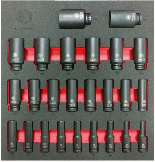 Britool Hallmark LDHMPSET836 25 Piece 1/2" Drive Deep Impact Socket Set 8-36mm