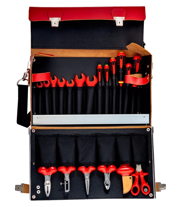 Bahco 3045V-2 19 Piece VDE Insulated Tool Kit In Leather Bag