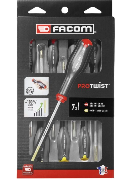 Facom AT.7PB Protwist® 7 Piece Slotted & Phillips Screwdriver Set