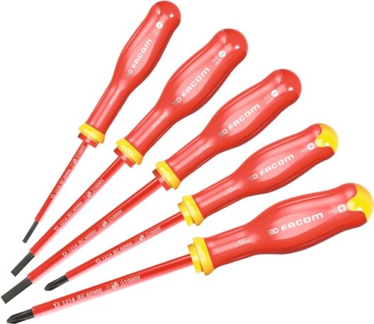 Facom ATP.J5VE Protwist® 5 Piece 1000V Insulated Slotted & Phillips Screwdriver Set