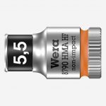 Wera 003720 8790 HMA HF Zyklop 1/4" Drive Socket With Holding Function- 5.5mm