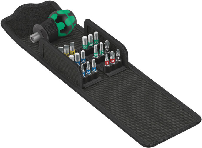 Wera 057471 Kraftform Kompakt Stubby 1 19 Piece Screwdriver Bit Set PH/PZ/TX/SL/HX