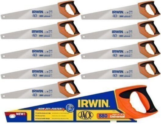 10 Pack - Irwin Jack 10505212 880UN Universal 20"/500mm HardPoint Wood Hand Saws
