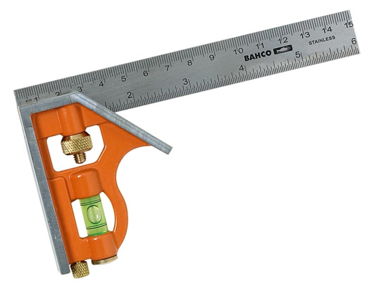 Bahco Combination Set Square Stainless Steel Ruler TWIN Pack 150mm 300mm