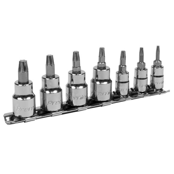 Sealey AK62262 7 Piece 1/4″ and 3/8″ Drive Socket Set for Removal of Damaged Torx Screws