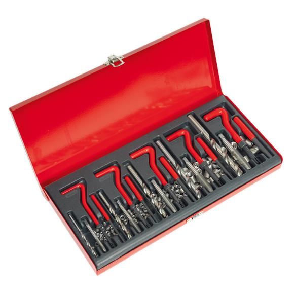 34pcs Thread Repair Kit M5 Stainless Steel Wire Thread Insert Combination Tool Set Helical Coil 