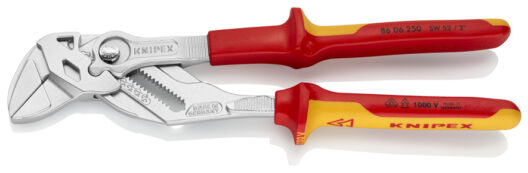 Knipex 86 06 250 VDE Insulated Lock Button Waterpump Slip Joint Pliers Wrench 250mm (52mm Capacity)