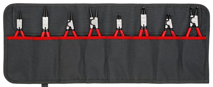 Knipex 00 19 58 V01 8 Piece Circlip Plier Set In Tool Roll