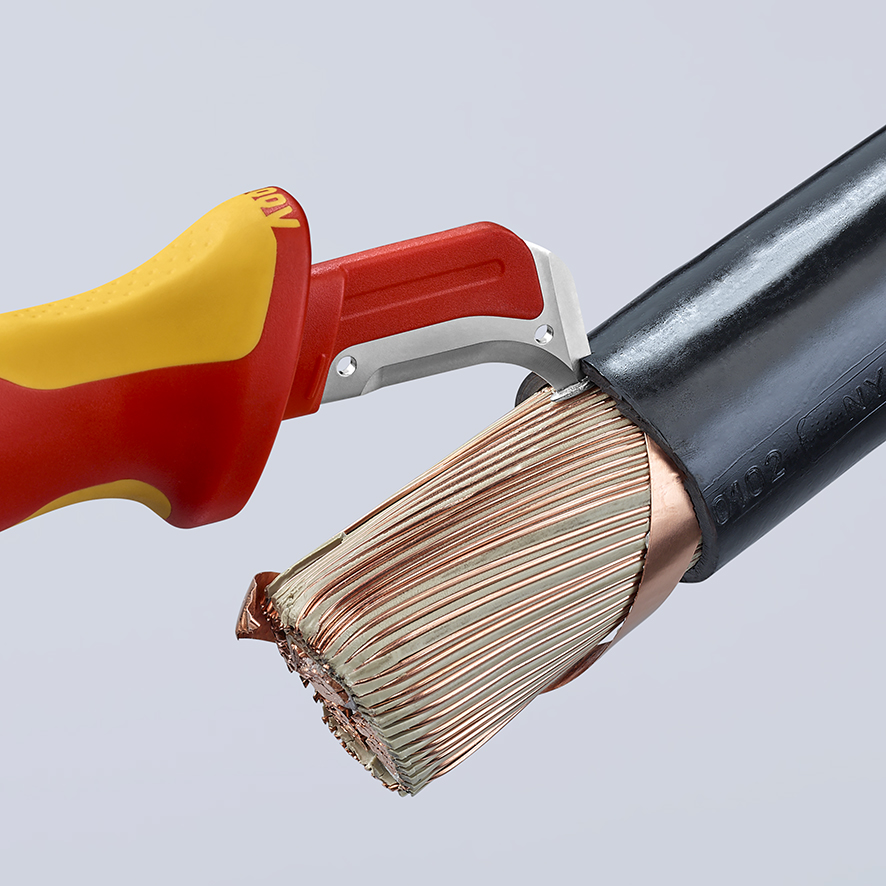 Knipex 98 55 VDE Insulated Cable Knife 155mm PrimeTools