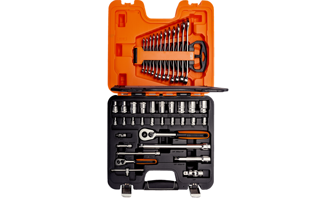 Bahco S410 41 Piece 1/4" & 1/2" Drive Metric Socket & Combination Spanner Set Kit - Image 2