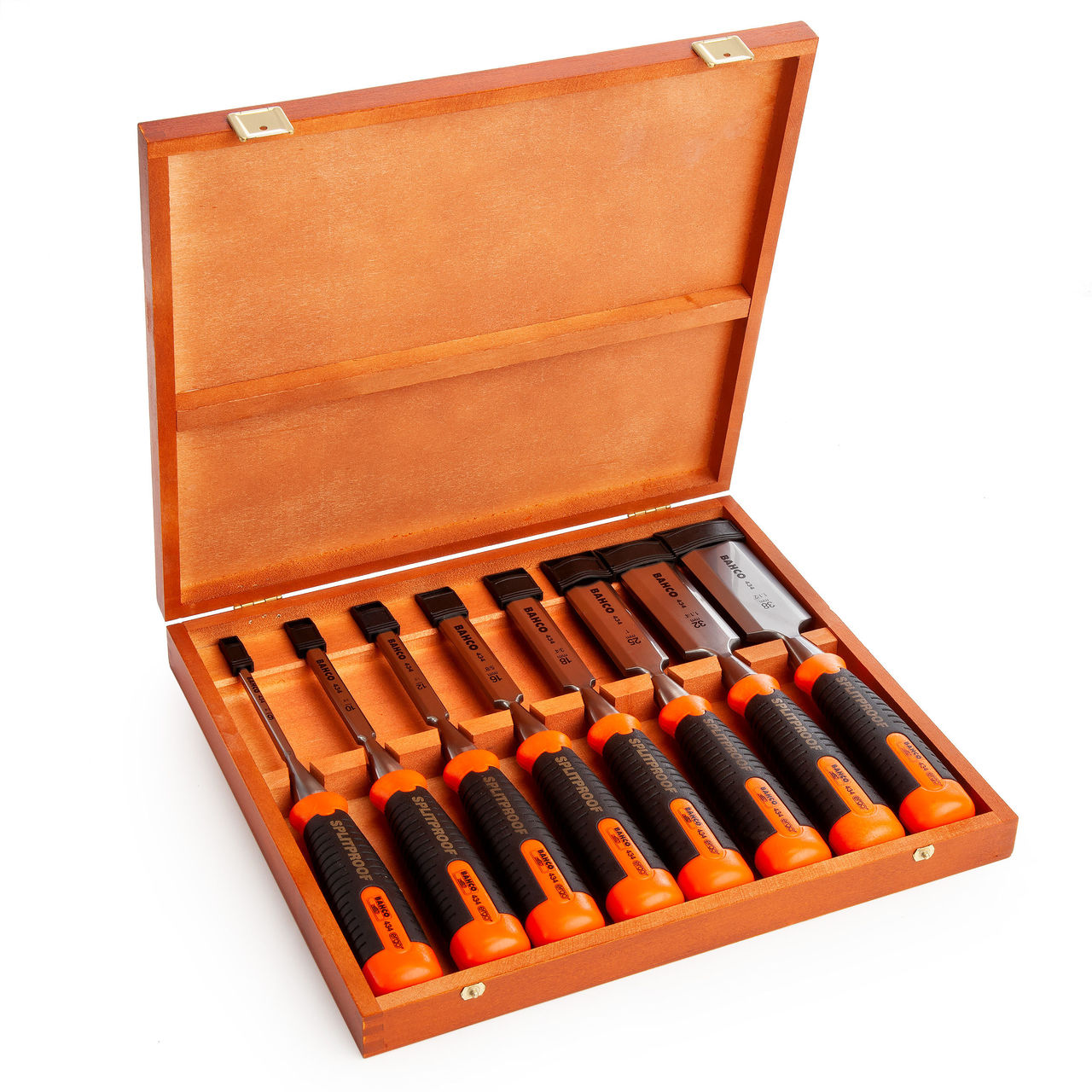 Bahco 434S8EUR 8 Piece ERGO™ Splitproof Chisel Set In Wooden Box 6