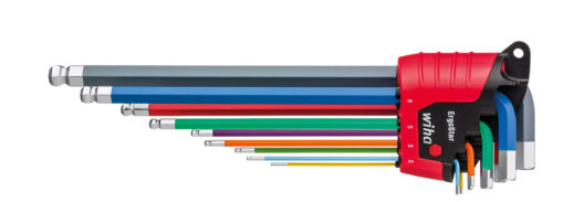 Wiha 41483 ErgoStar 9 Piece Multi Colour Ball End Hexagon Key Set 1.5-10mm