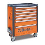 Beta C37/7 7 Drawer Mobile Roller Cabinet - Orange