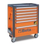 Beta C37A/7 7 Drawer Mobile Roller Cabinet With Anti-Tilt System - Orange