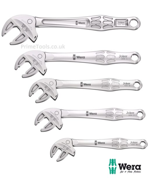 Wera JOKER 6004 5 Piece Self-Setting Adjustable Spanner Set XS, S, M, L & XXL (7-32mm)
