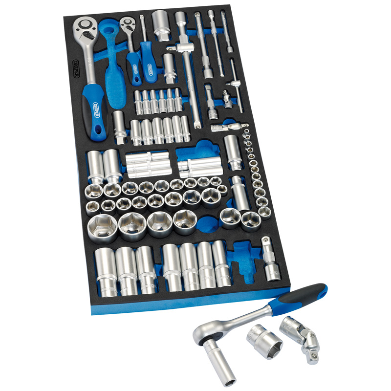 Draper 63540 84 Piece Metric 1/4″, 3/8″ & 1/2″ Socket Set In EVA Tray 4