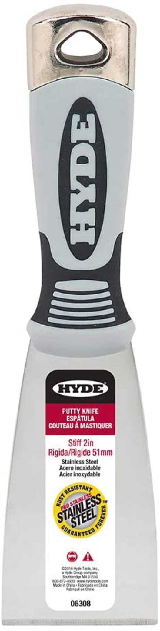 Hyde 06308 2" (50mm) Stiff Professional Stainless Putty Knife / Gasket Scraper