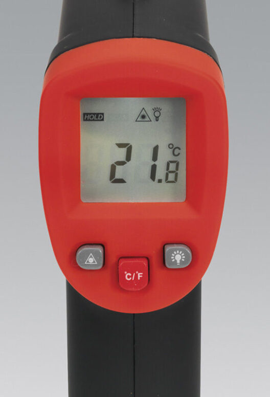 Sealey Tools VS904 Infrared Laser Digital Thermometer 12:1 Non-Contact Laser Gun