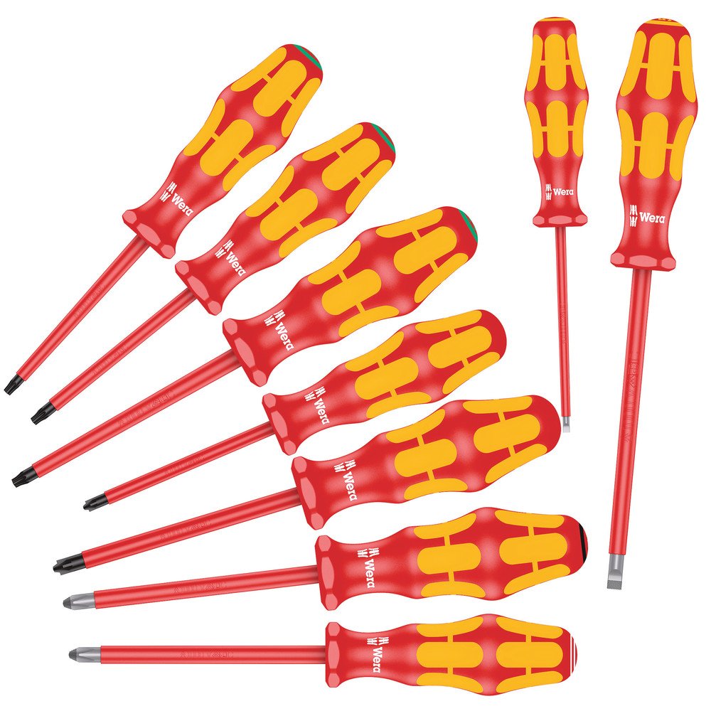 Wera 133355 Kraftform Plus VDE Insulated 9 Piece Slimline Screwdriver