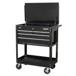 Sealey AP850MB Heavy Duty Mobile Tool &amp; Parts Trolley With 4 Drawers &amp; Lockable Top - Black