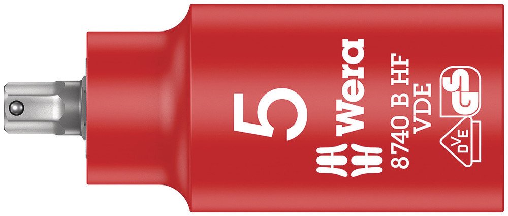 Wera 004901 8740 B VDE HF Zyklop 3/8" Drive Insulated Hex Bit Socket 5mm